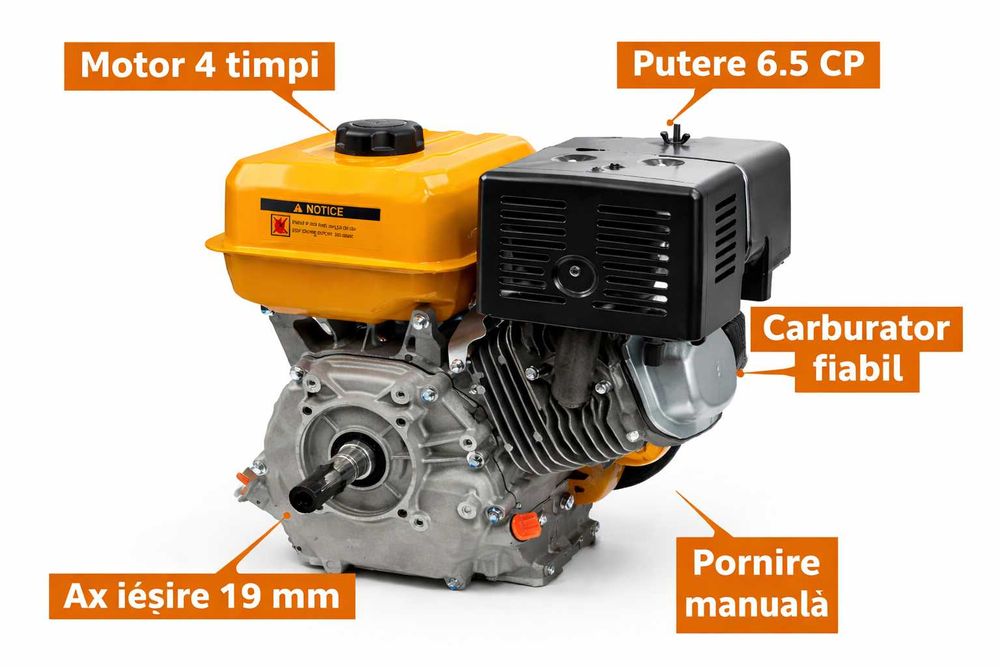 Motor 4 Timpi 6.5HP Benzina Ax 19mm INGCO