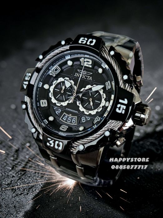 INVICTA Bolt Steel Silver/Black 55 mm, Инвикта нов ръчен часовник