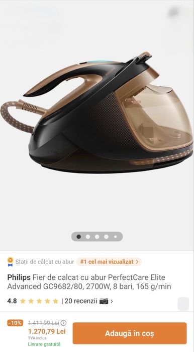 Staţie de călcat cu abur PerfectCare Elite Plus