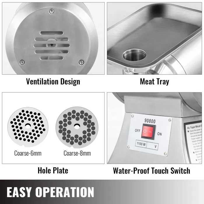 masina de tocat carne profesional inox carmageri 1100w 300kg/h Germany