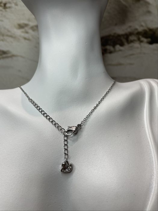 set flori roz lant si cercei swarovski