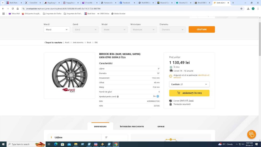Jante 18 Brock B36 8x18 ET45 5x114.3 72.6