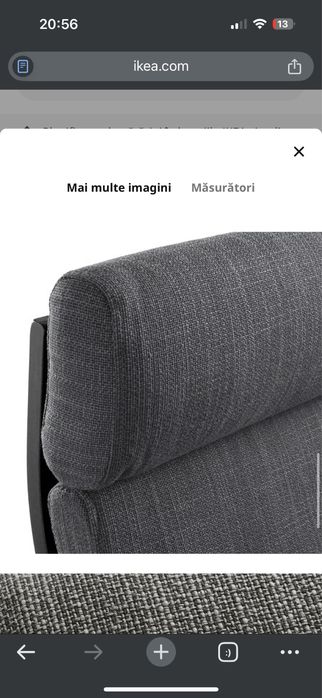 Fotoliu IKEA POÄNG – negru-maro / Hillared antracit