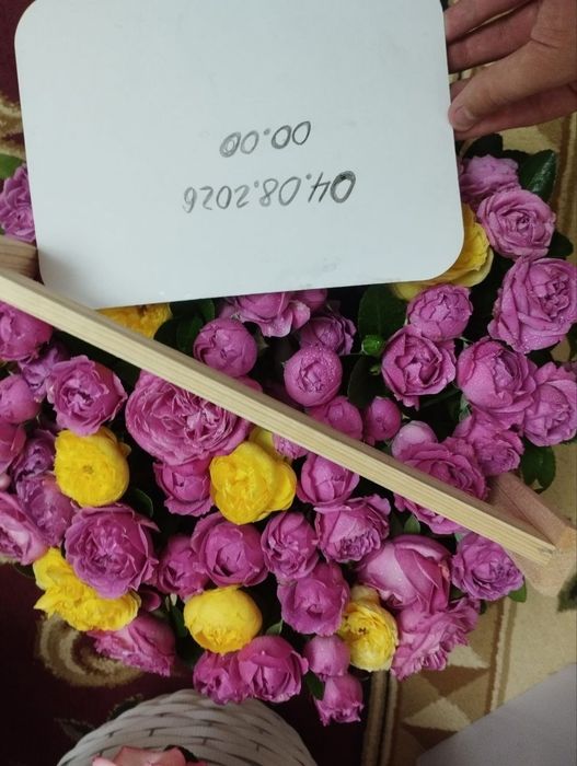 Tug'ilgan kunga sovg'a qilingan gul , svejiy pion gullari
