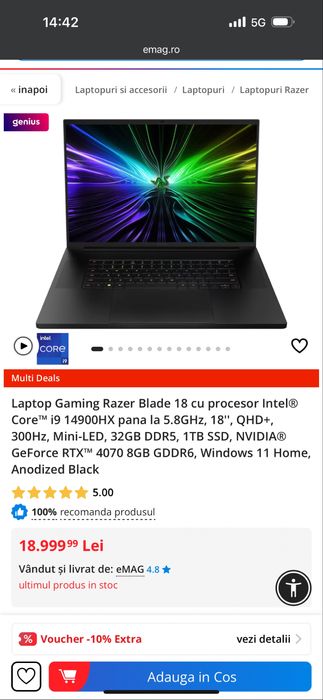 Laptop gaming Razer blade 18