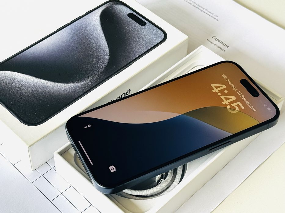 Iphone 15 Pro 128GB Blue Titanium 100% Батерия! Гаранция до 05.2026г