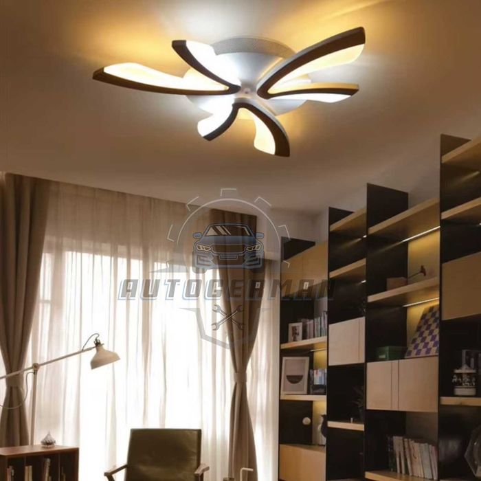 Таванна лампа 30W абажур черна дизайн с LED 3-степенна димируема