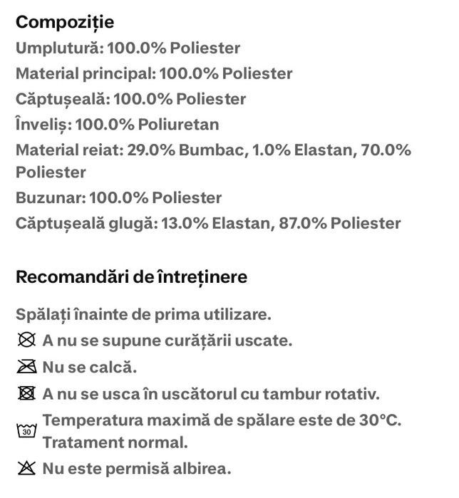 Vând geaca Parka  Decathlon 123-130
