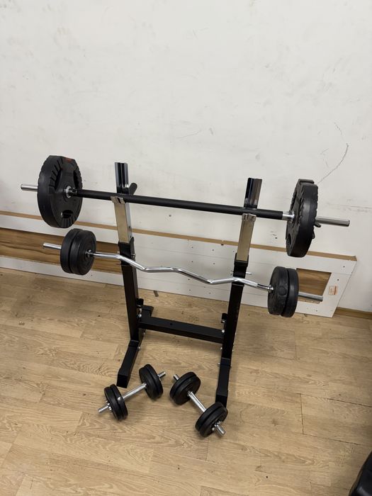 Pachet Sala haltera, Bara z, Gantere Reglabile  Greutate totala 32 kg