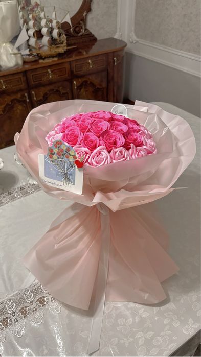 Букет из 35 роз, мыльные розы