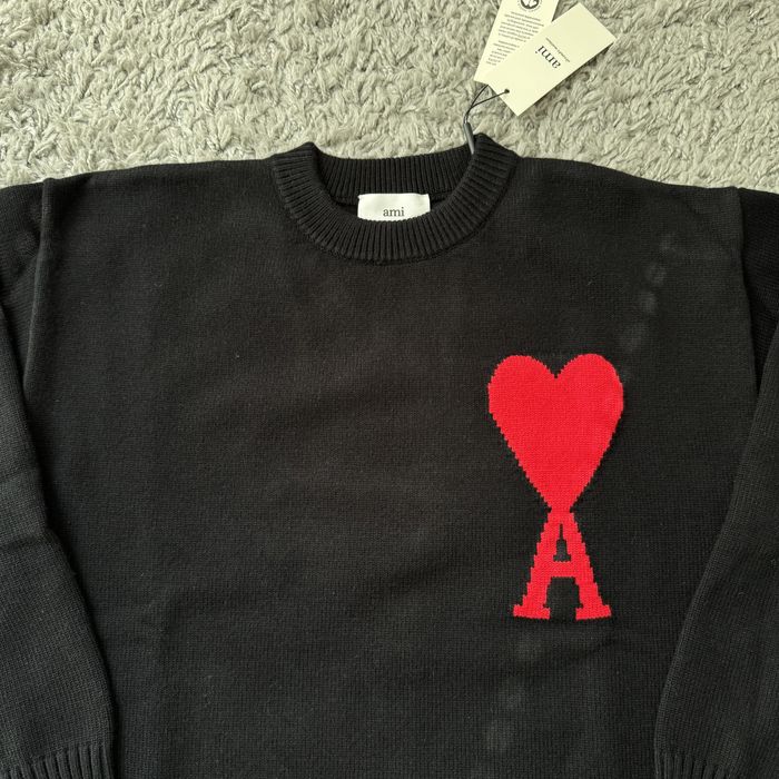 Pulover Ami Paris Negru | Rosu S