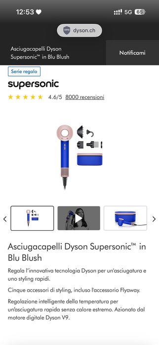 Dyson supersonic Blu blush