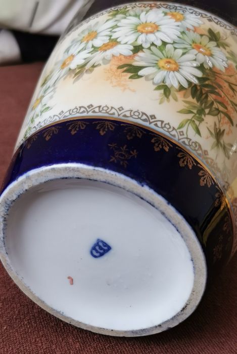 Vaza de colectie portelan Alt Wien cobalt pictura Vanloo