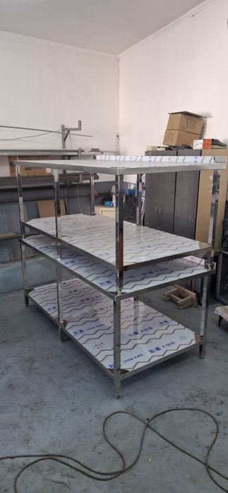 Стол Нержавейка  с полкой