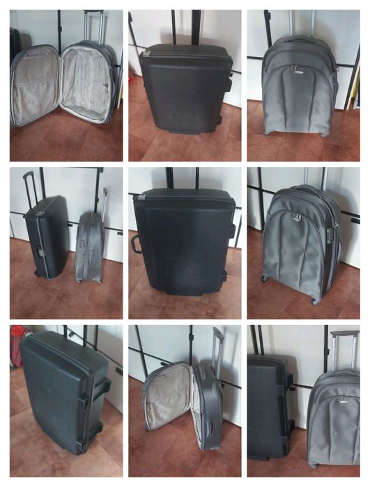 Valize trolere material textil și ABS