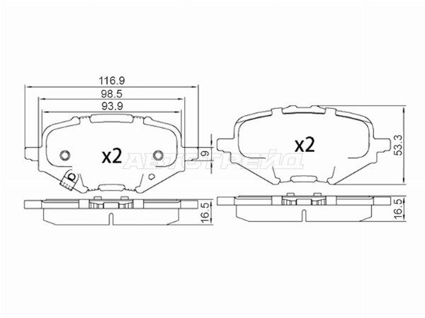 Колодки тормозные Сзади    Changan Uni-k