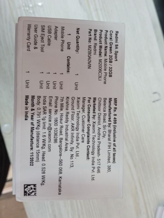 Redmiy 9A. 32 GB 750.000 som