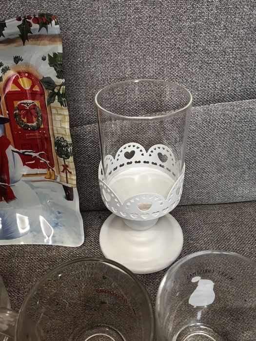 Set de masă crăciun tăvi de sticlă, scenetă nașterea Domnului...