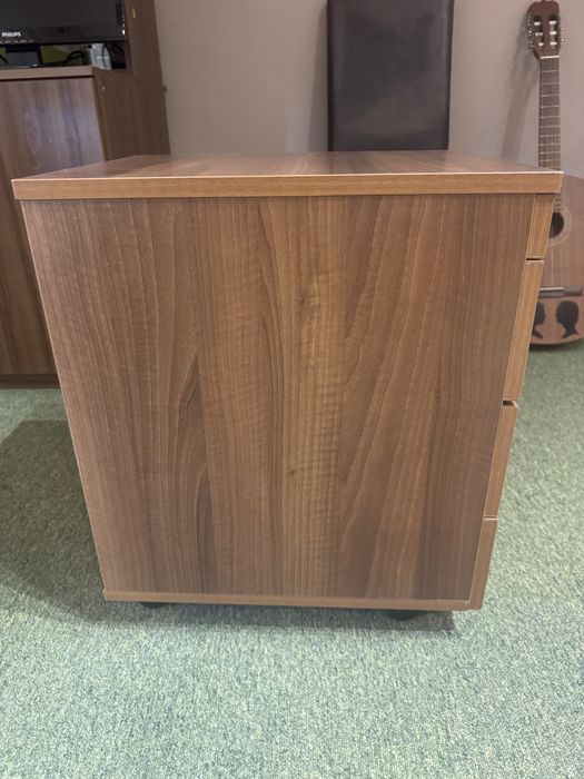 Corp de birou cu 4 sertare, nuc, cu cheie – mobilier office
