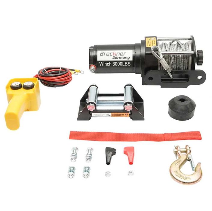 Troliu electric cu telecomanda 12V, 1,6T (3000lbs) lungime cablu 9.2m