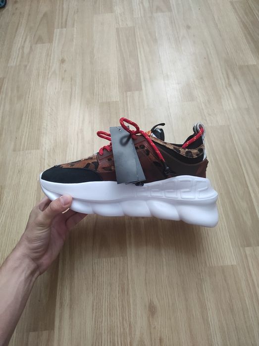 Versace chain reaction leopard print