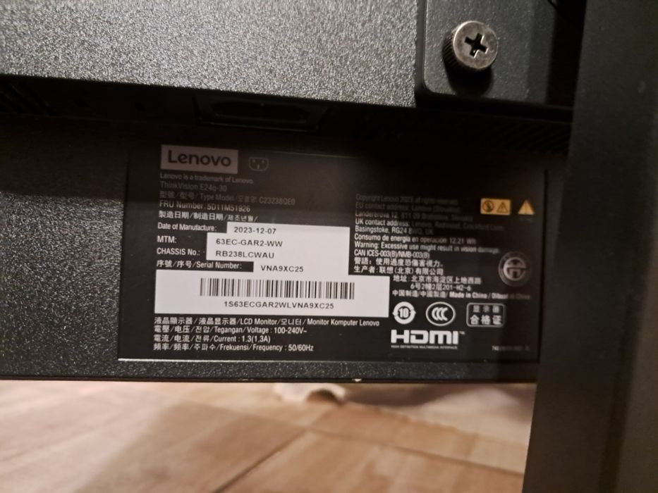 Vând monitor Lenovo ThinkVision E24q-30 – 23.8