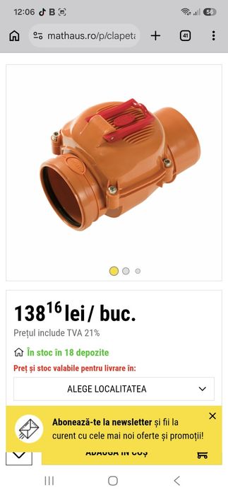 Supapa  antiretur noua D110