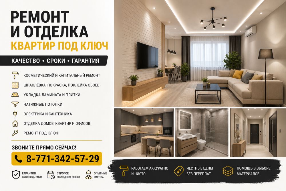 Ремонт и отделка квартир под ключ.