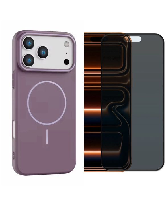 Husa Insertie Magnetica + Folie Sticla Iphone  16 17 AIR PRO MAX PLUS