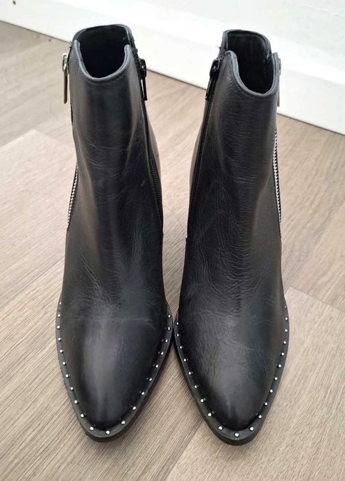 Botine piele naturala neagra Lasocki