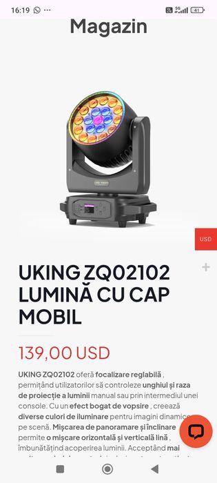 Lumină cu cap mobil bim 220w nou