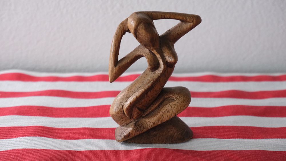 Wooden Hand Carved Woman Sculpture