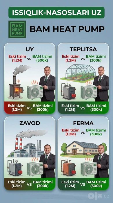 FanCoil Тепловой Насос Наманган Issiqlik Nasosi Namangan -40% SKIDKA