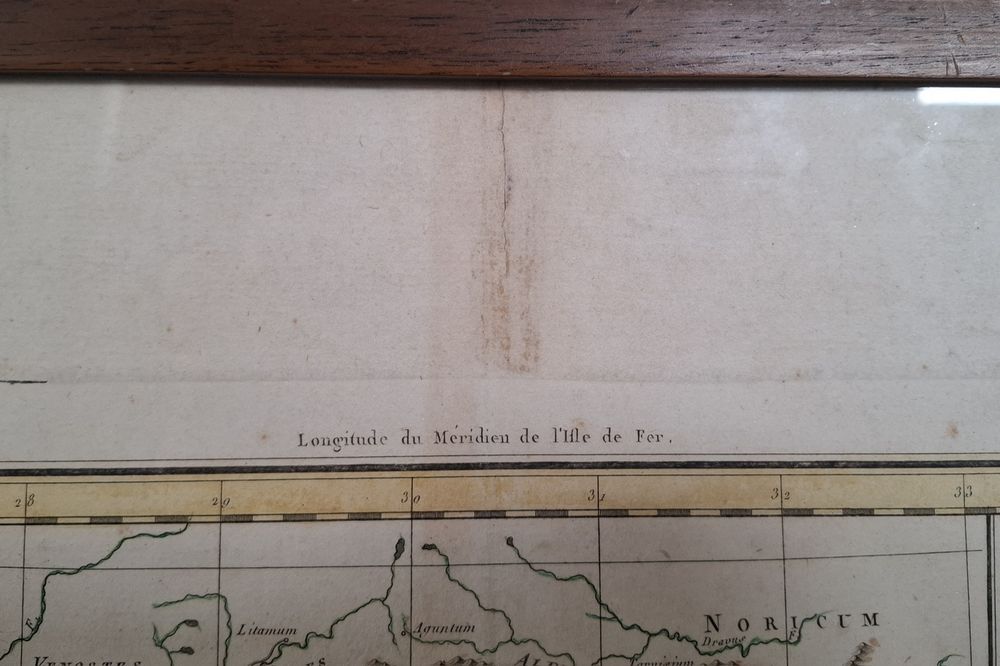 Gravură veche (aprox. 1750) de P. F. Tardieu harta "Italie Ancienne"
