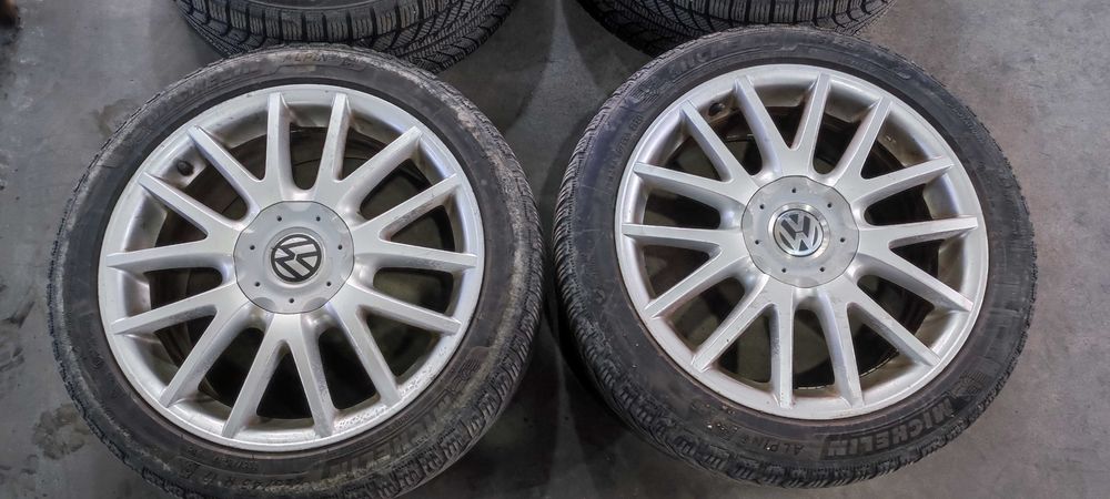 Set jante aliaj pe 17 volkswagen vw golf 5 GT cu anvelope de iarna