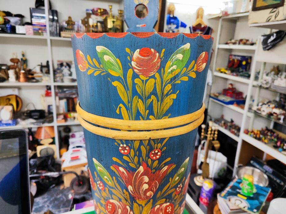 Стара дървена поставка кош Стойка за чадъри