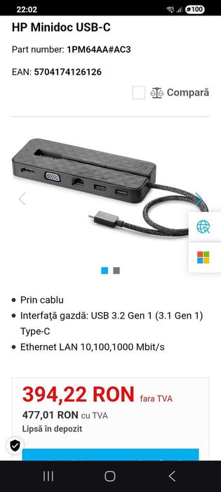 Docking Station HP universal USB-C