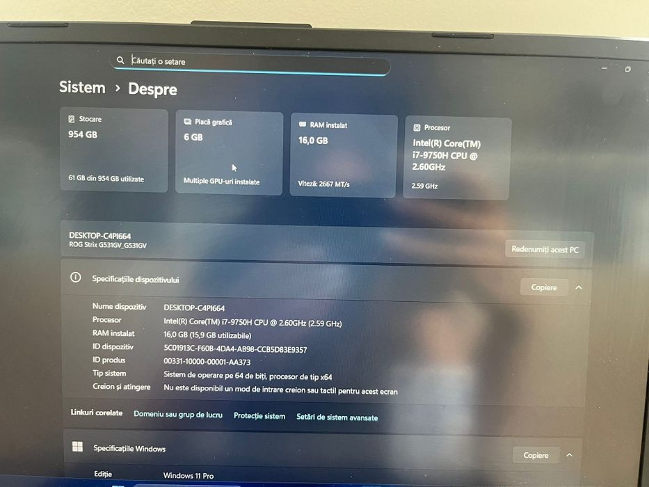 Asus Rog Strix G531G Amanet BKG