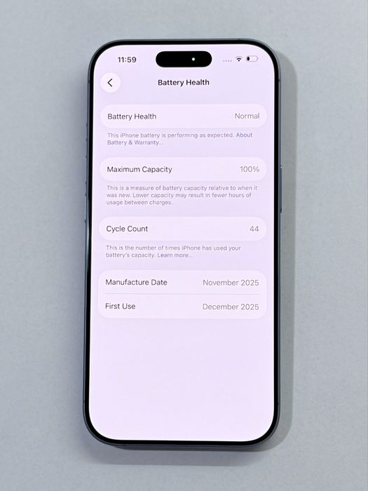 iPhone 17 Blue 100% battery