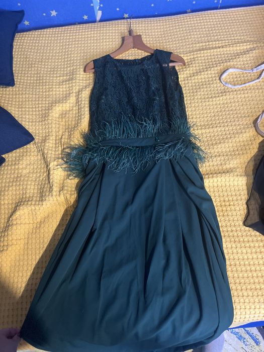 Дълга рокля "GLAMOUR" Christine Fashion- Цвят зелен