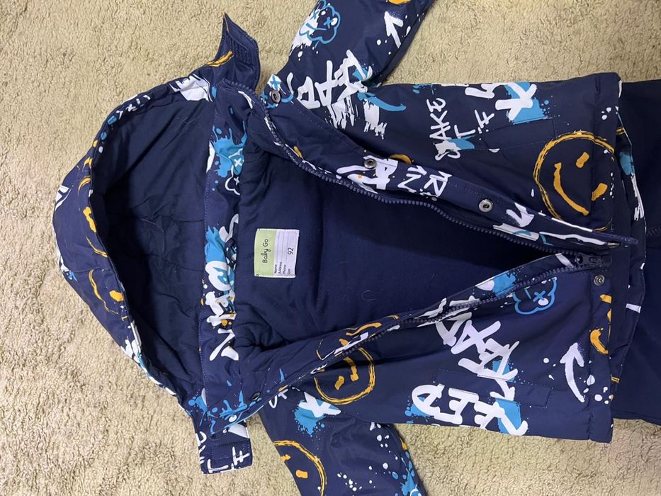 Зимний комбинезон черный, синий