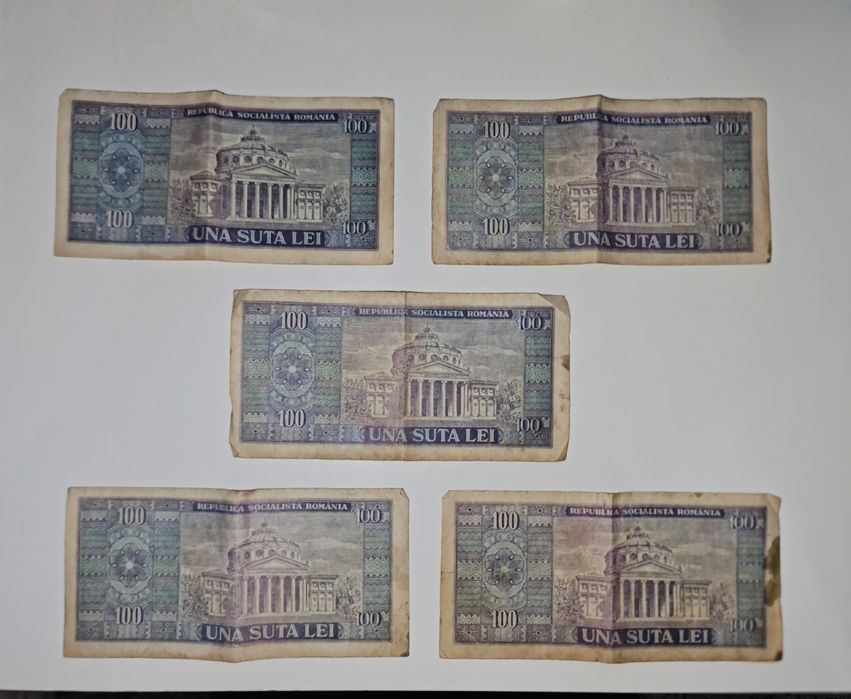 5 bancnote de colecție - 100 lei Nicolae Bălcescu 1966