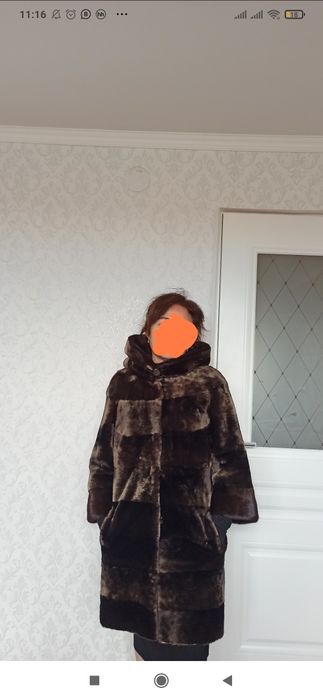 Шуба из натурального мутона