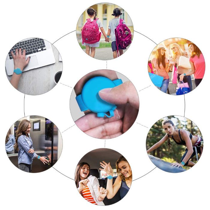 Bratara-dispenser dezinfectant pt maini, dispenser portabil silicon