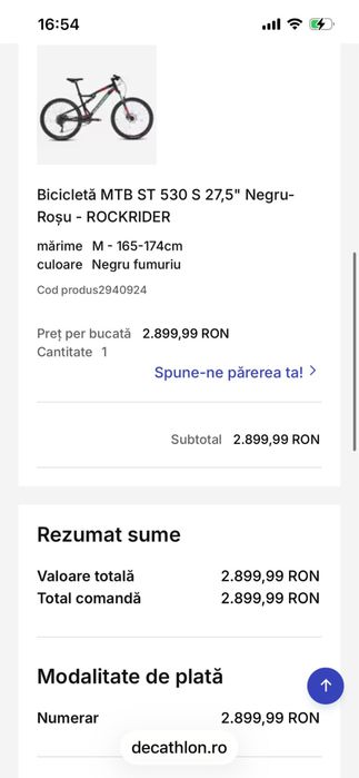 Bicicleta MTB  Rockrider ST 530 S 27,5” Negru-Rosu