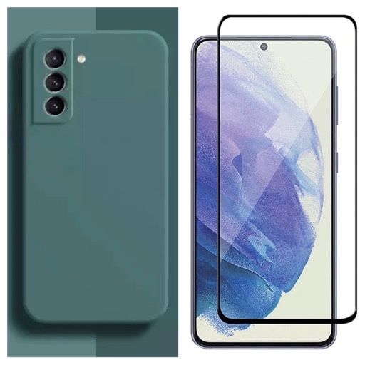 Husa Alcantara Case si Folie Sticla Samsung S25 S24 S23 S21 S20 FE