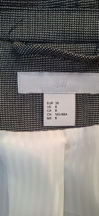 Sacou office damă alb-negru H&M