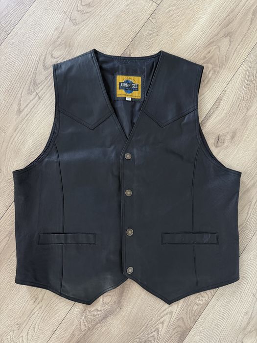 Vesta Piele Naturala JOHN F GEE Negru Barbati | Marime XL 005