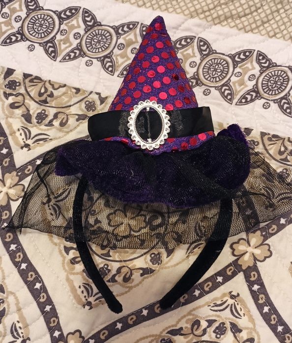 Bentiță pălărie de vrăjitoare, de Halloween , pentru copii