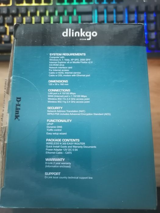 Безжичен Рутер Dlinkgo GO-RT-N300 • Много Запазен • С Оригинално Зарядно